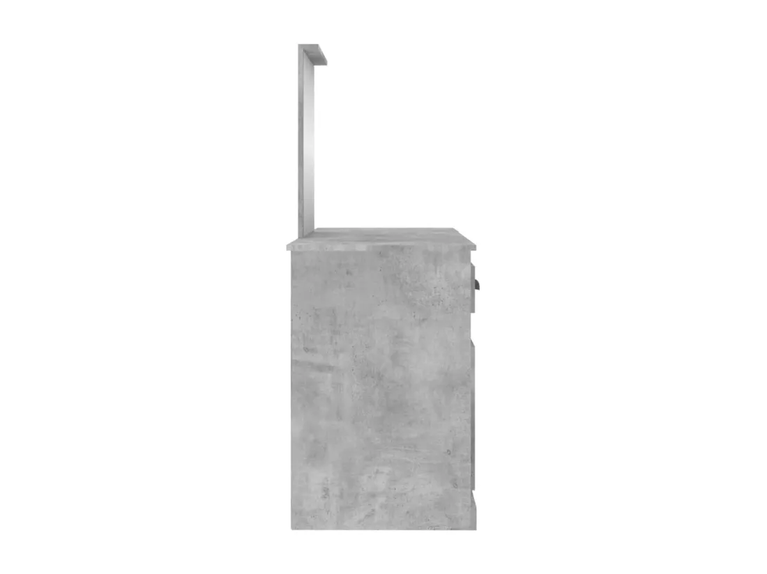 Coiffeuse avec miroir gris béton 130x50x132,5 cm
