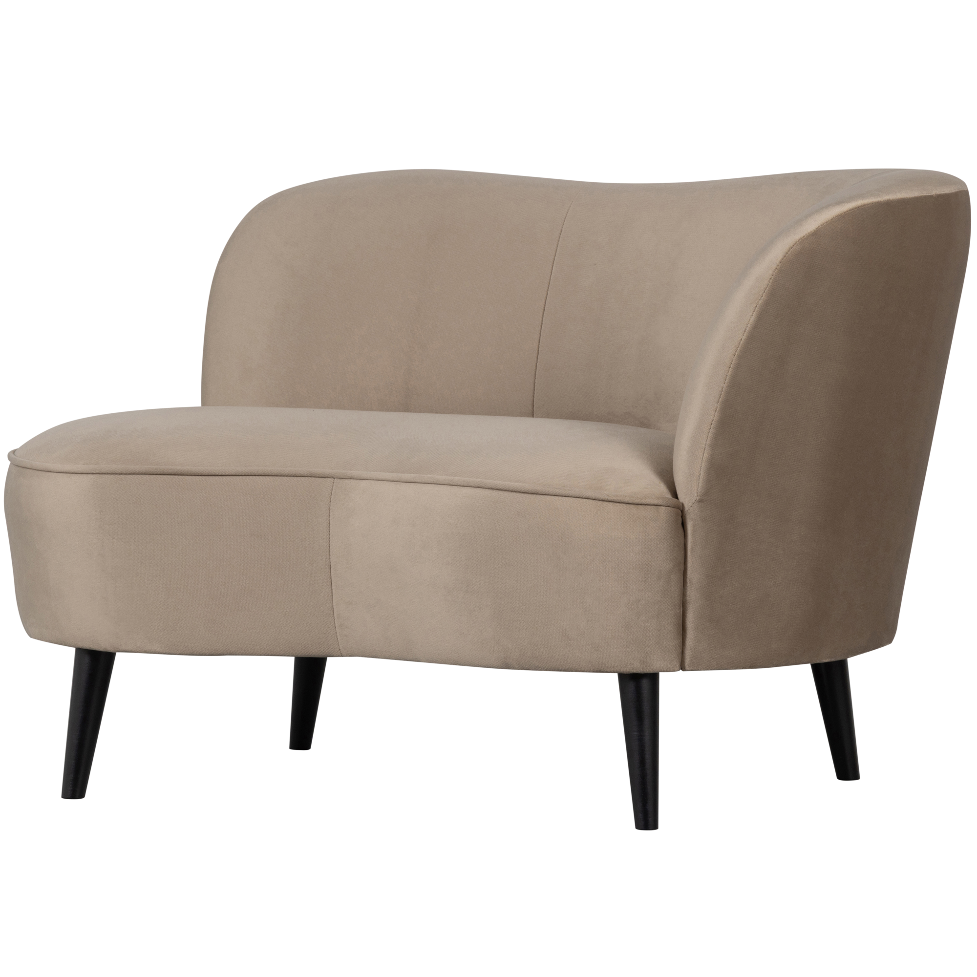 Lounge fauteuil Sara Sara Lounge Fauteuil Rechts - Fluweel - Khaki