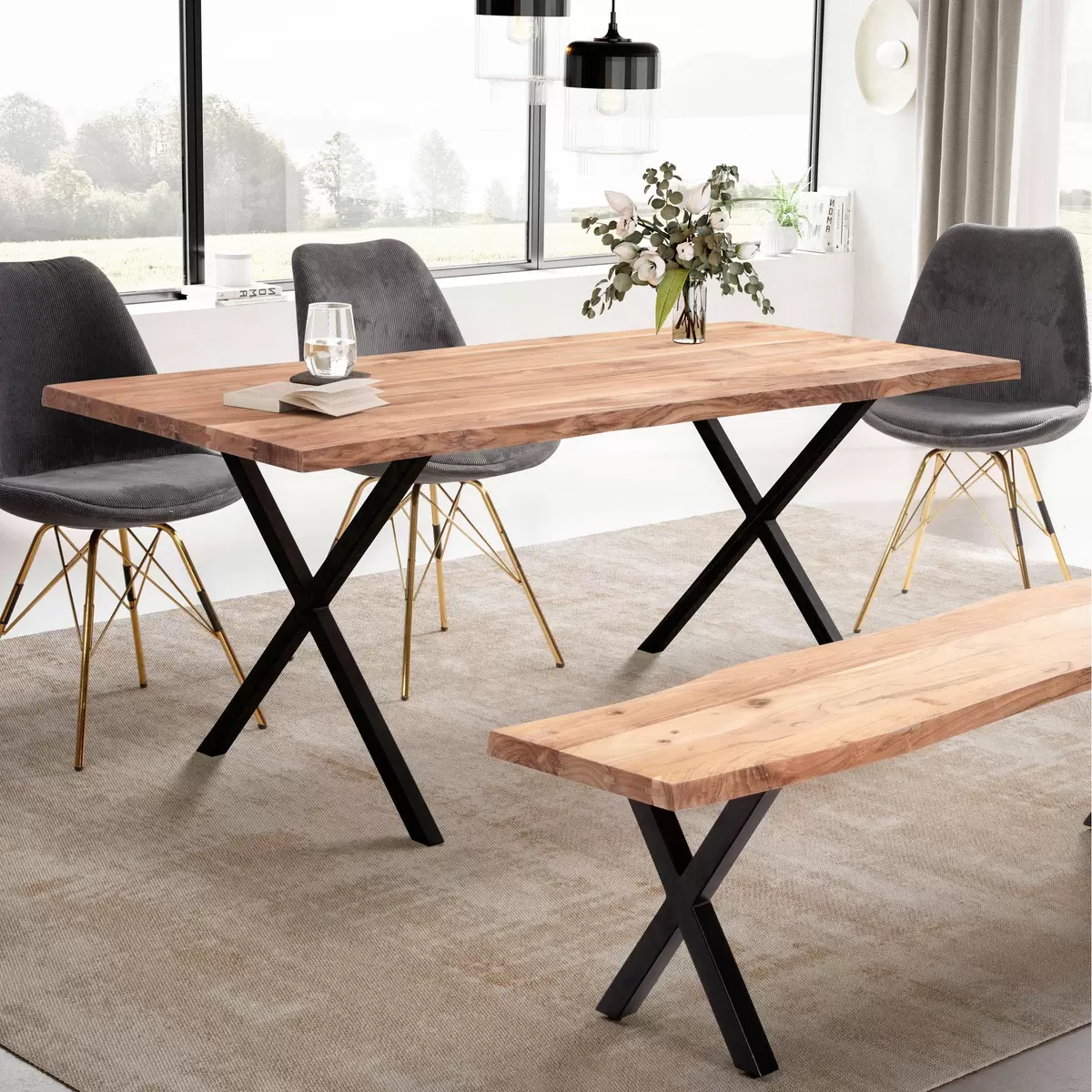 Esstisch Sintra braun,schwarz