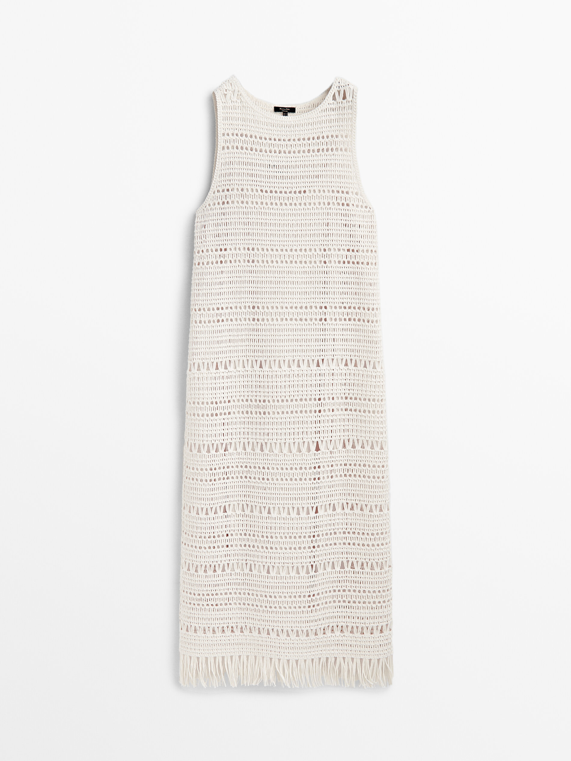 Vestido de crochê com franjas - RAW