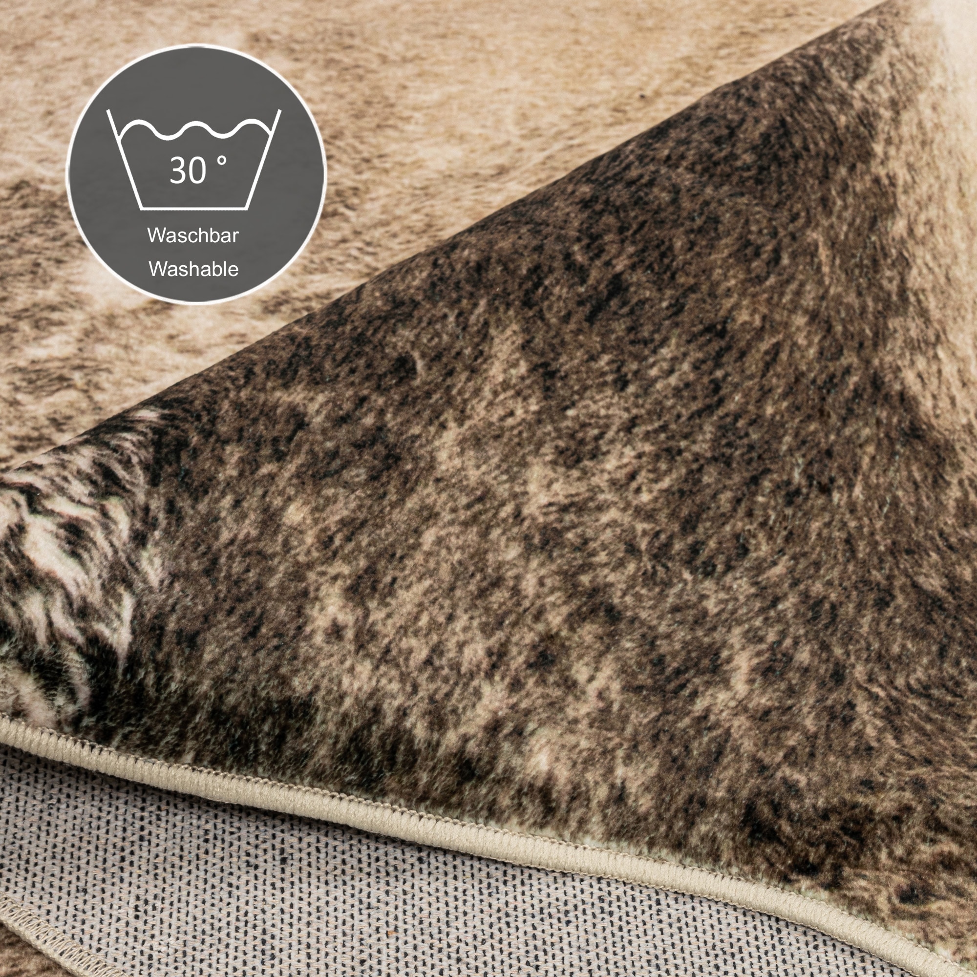 Gino Falcone Fellteppich »Emilia« fellförmig 3 mm Höhe Kunstfell, bedruckt, Kuhfell-Optik, ideal im Wohnzimmer & Schlafzimmer