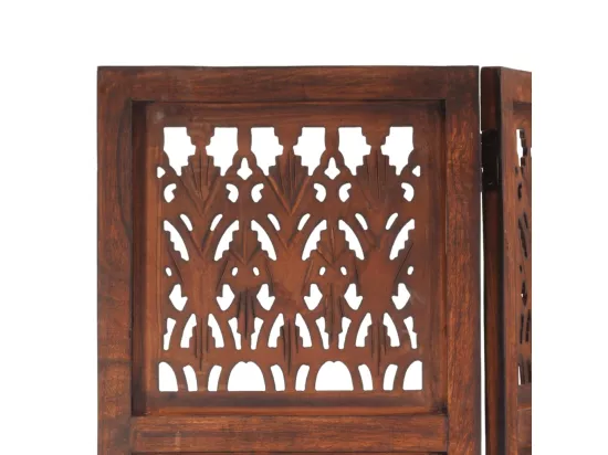 Cloison de séparation 5 panneaux Marron 200x165cm Bois manguier