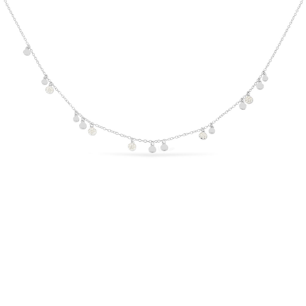Collier Fares Argent Blanc Oxyde De Zirconium