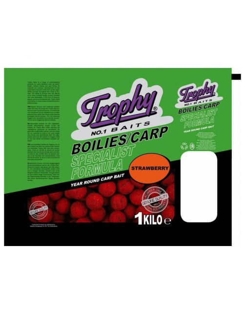 Trophy Baits Boilies Strawberry - Aas - 20 mm 1 kg