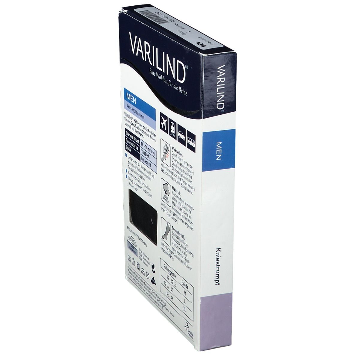 VARILIND® Men Kniestrümpfe 180 DEN anthrazit Gr. L (42,5-45)