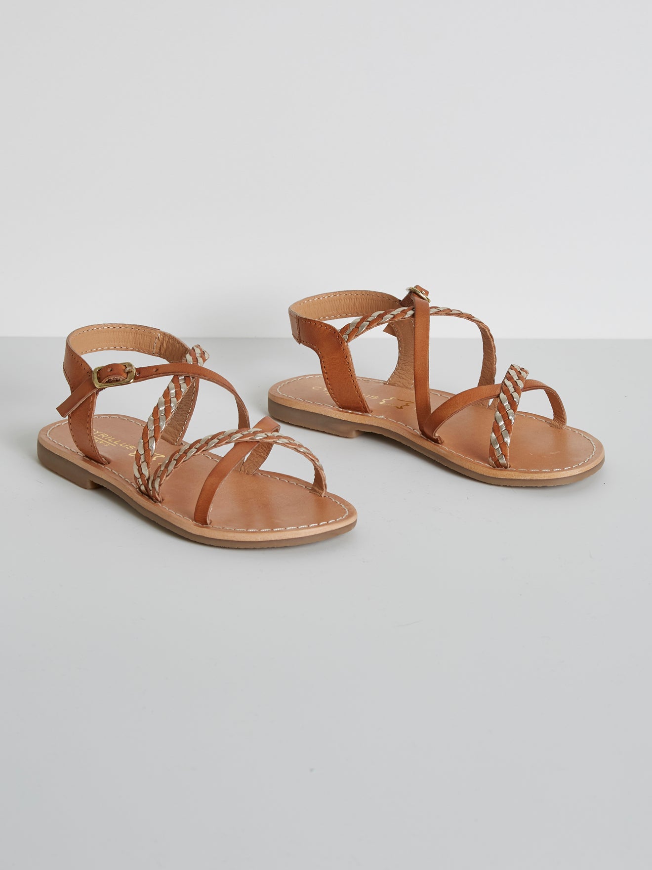 Sandales multi-brides Fille en cuir