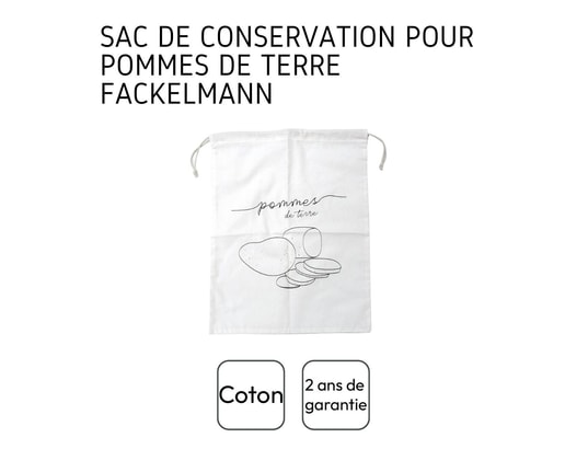 FACKELMANN - Boîte alimentaire Sac de conservation pour pommes de terre en coton eco friend...