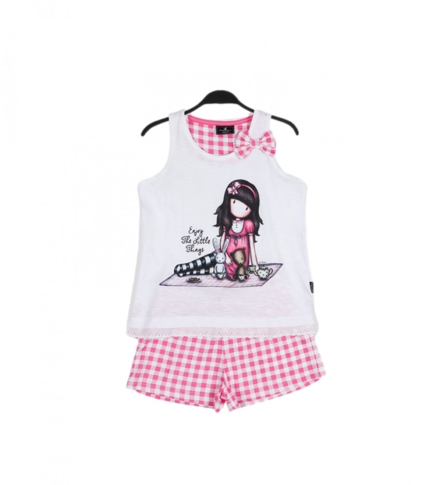 Pijama rosa e branco Santoro Little Things