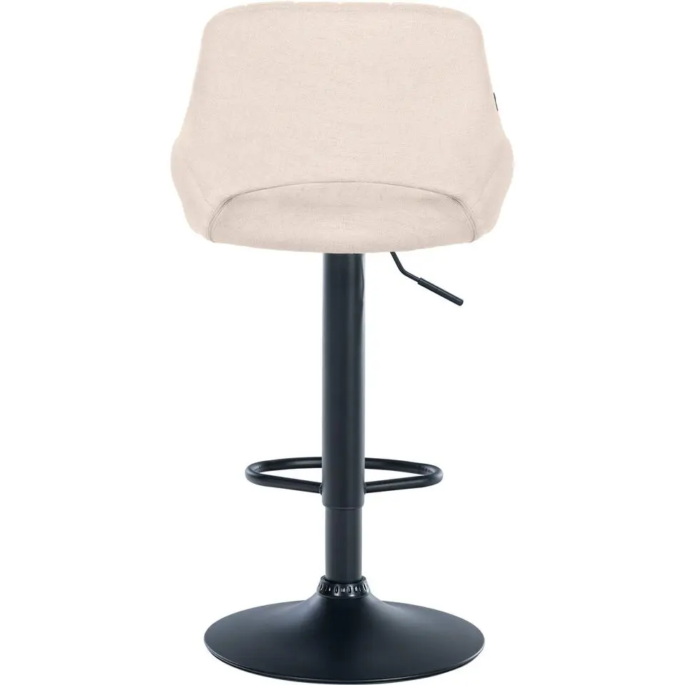 CLP Barkruk Milet zwart Frame - Stof - creme