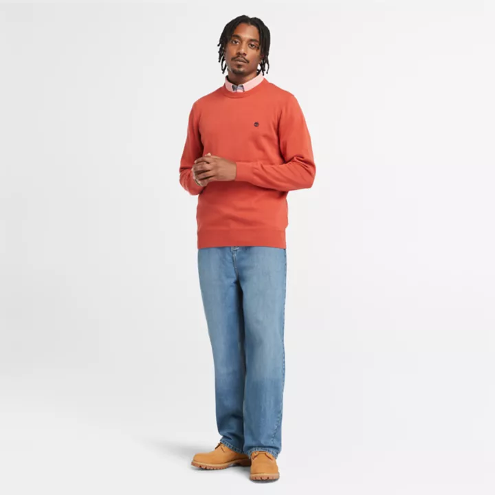 Pull à col rond Williams River pour homme en rouge