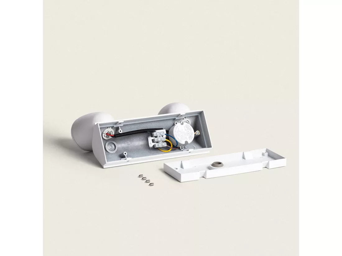 Applique Murale Extérieure LED 12W Aluminio Abel Large 2 Spots Blanc