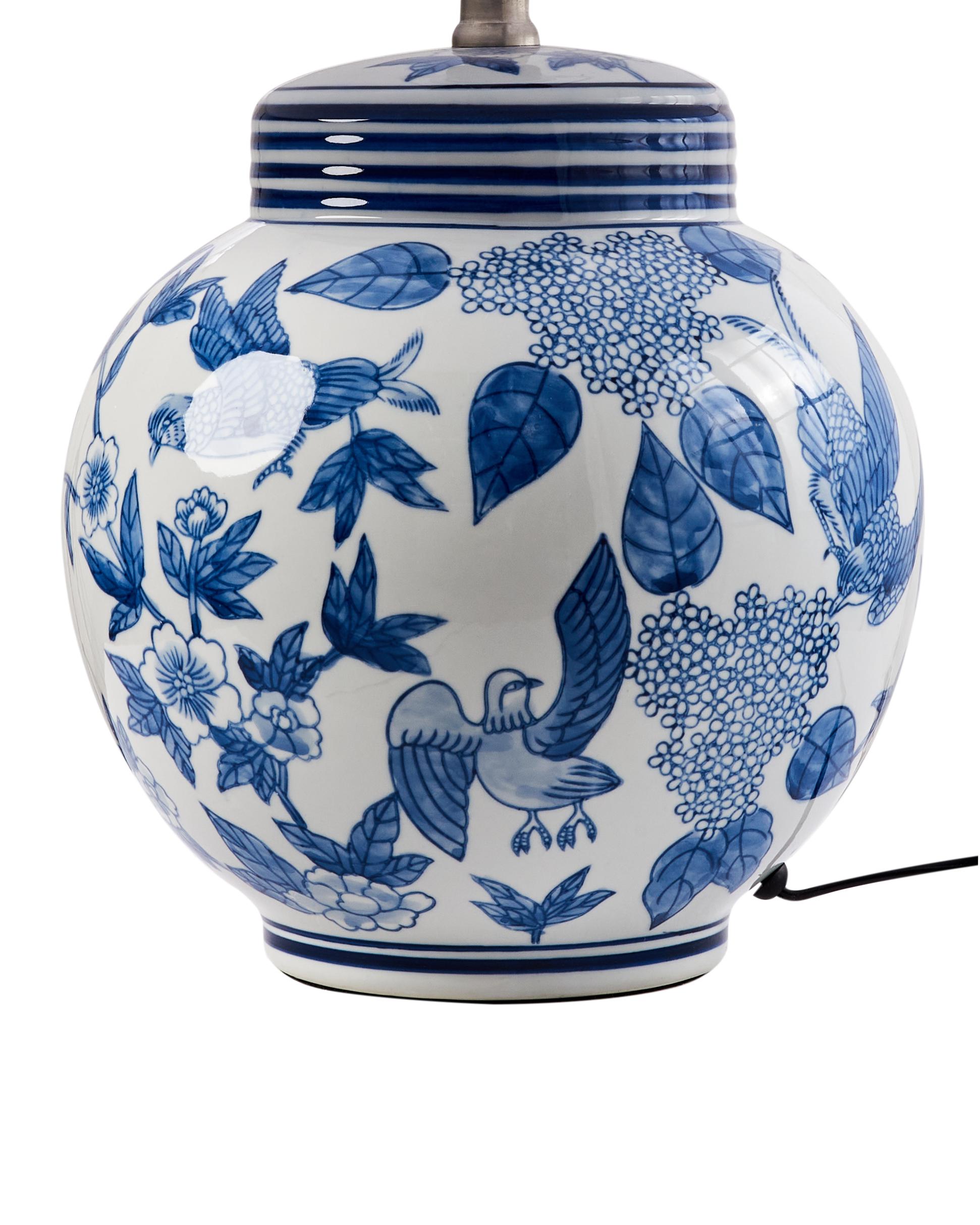 Tafellamp ARUNCA Porselein Wit/blauw