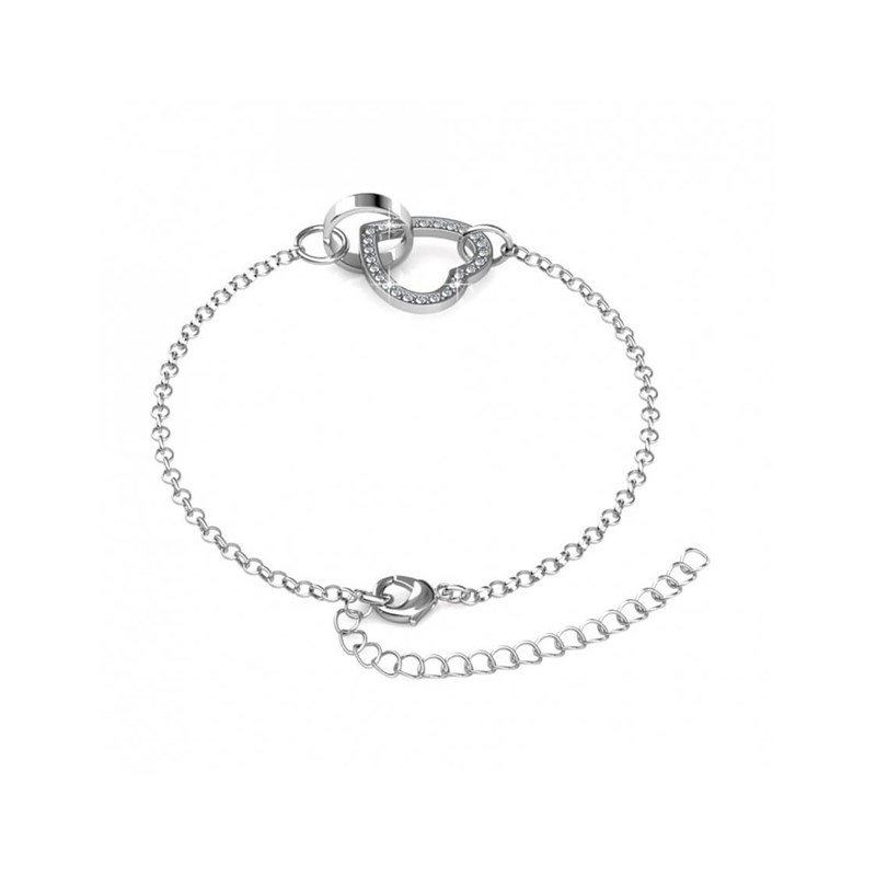 Bracelet Locked Heart - Argenté et Cristal