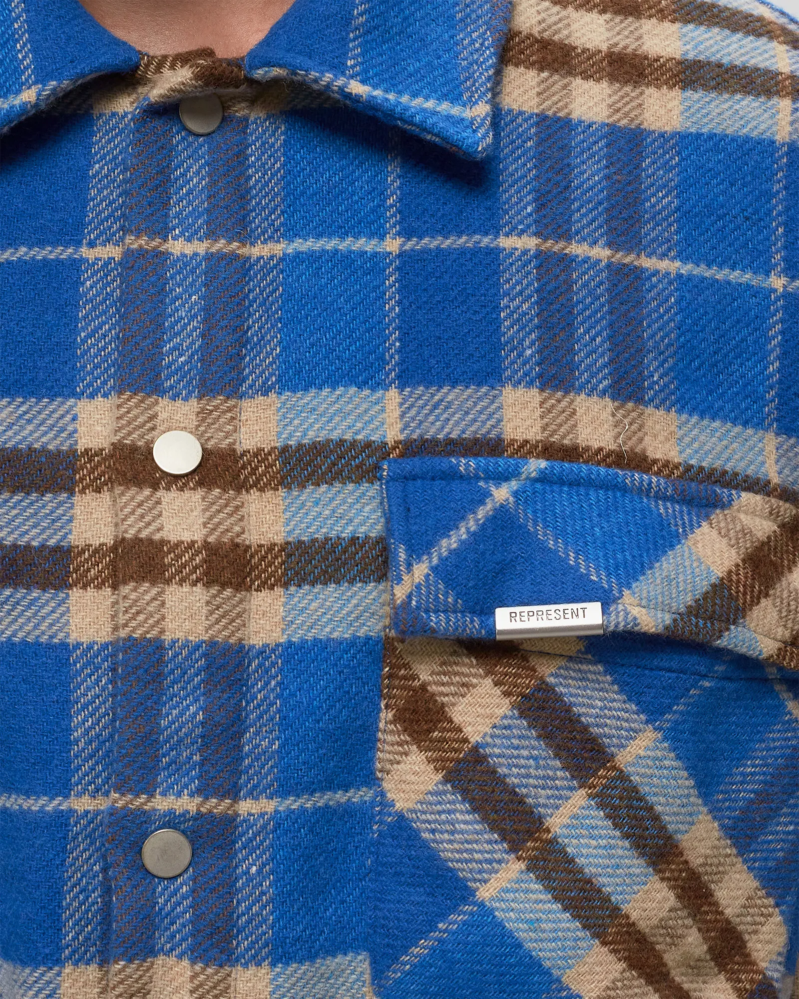 Represent INTIAL PRINT FLANNEL SHIRT