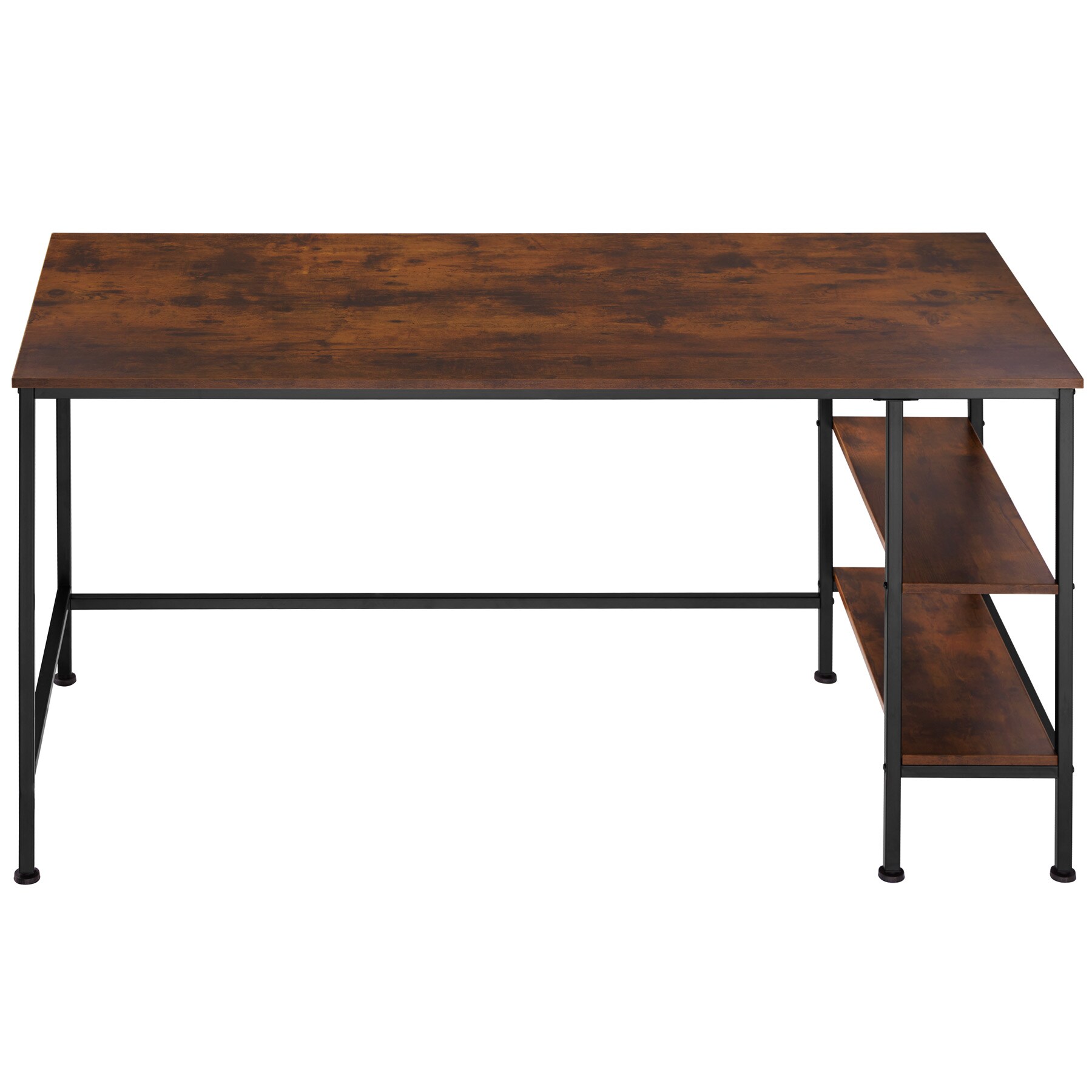 tectake® Schreibtisch, Industrial Style, Seitenregal mit 2 Ablagefächern rechts oder links, 140 x 60 x 76,5 cm