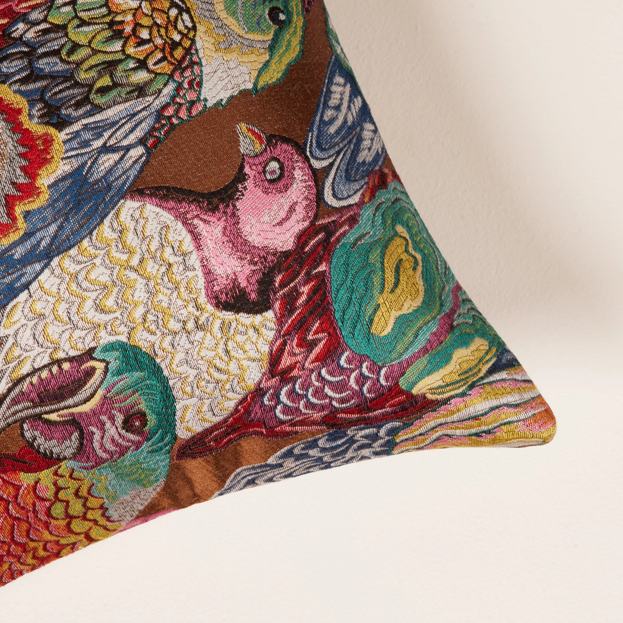 JUNGLE BIRDS - Housse de coussin | Marron