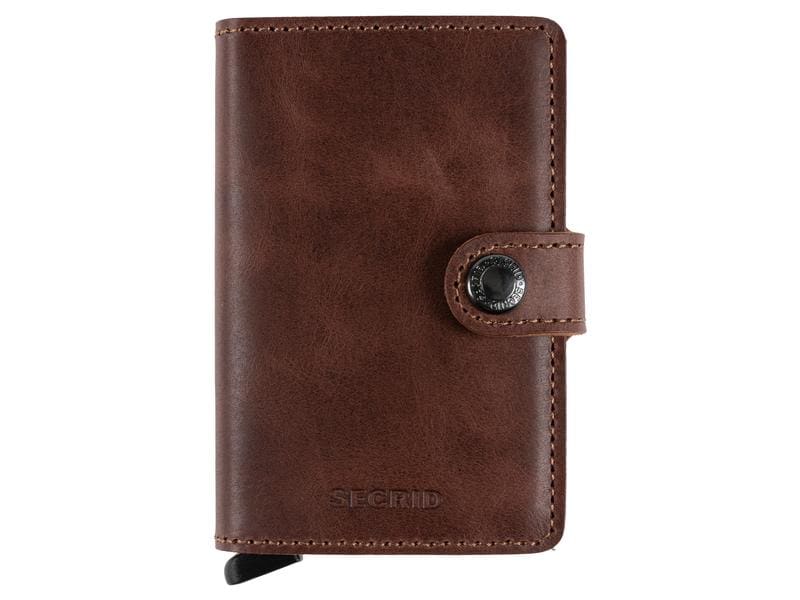SECRID Portemonnaie Miniwallet Vintage Braun Noten- und Karten-Portemonnaie mit RFID-Schutz