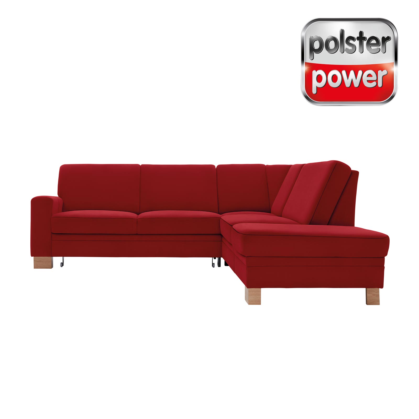 polsterpower Ecksofa - Miro bordeaux - Basismodell - Ottomane rechts