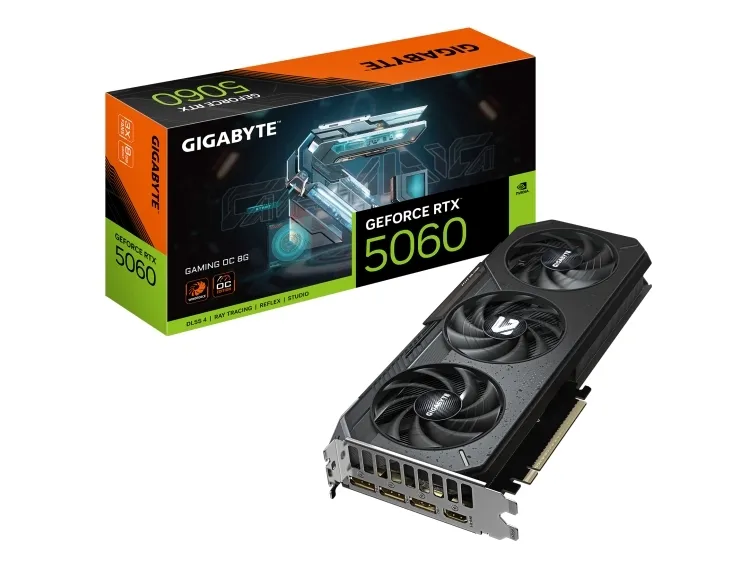 Gigabyte GeForce RTX 5060 GAMING OC 8G - Grafikkort - GeForce RTX 5060 - 8 GB GDDR7 - PCI Express 5.0 - 3 x DisplayPort, HDMI