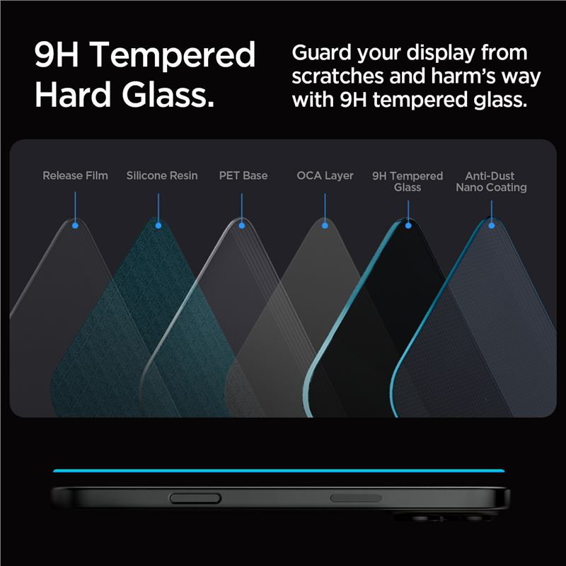 (2er Set) iPhone 16 Pro Max Glas Tr EZ Fit Privacy Panzer Glas Case Friendly   Montagerahmen (AGL07908)