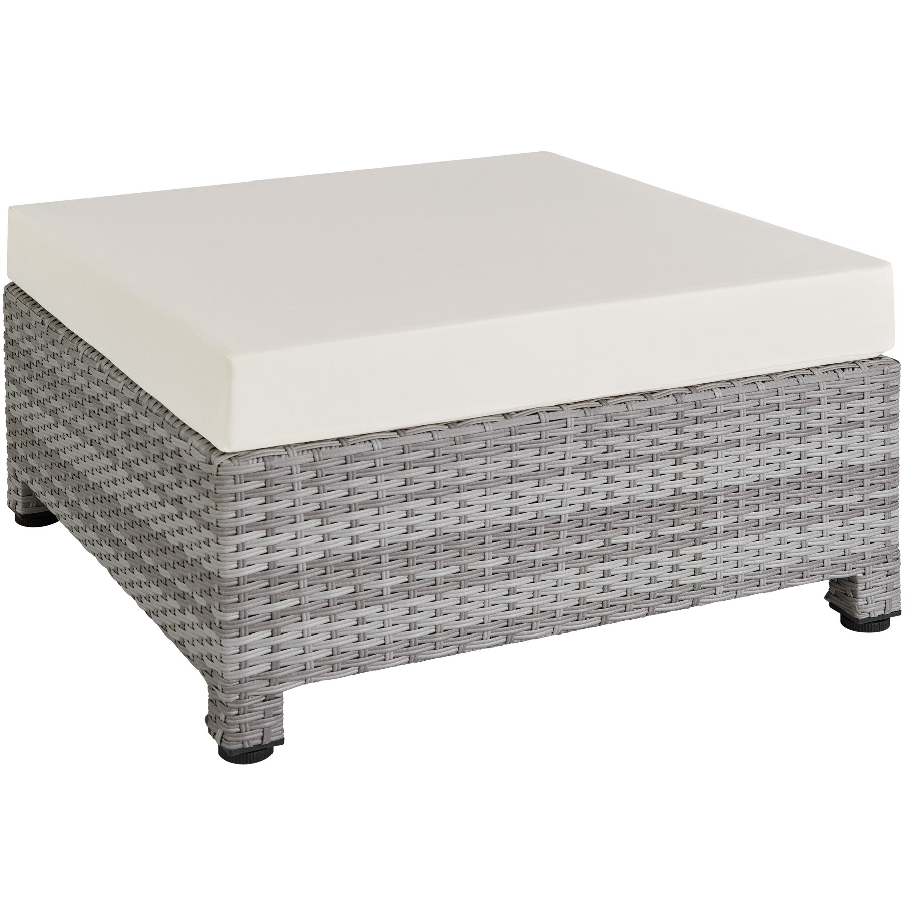 tectake® Rattan Lounge, mit Aluminiumgestell, wetterfest und UV-beständig, mit Sicherheitsglasplatte