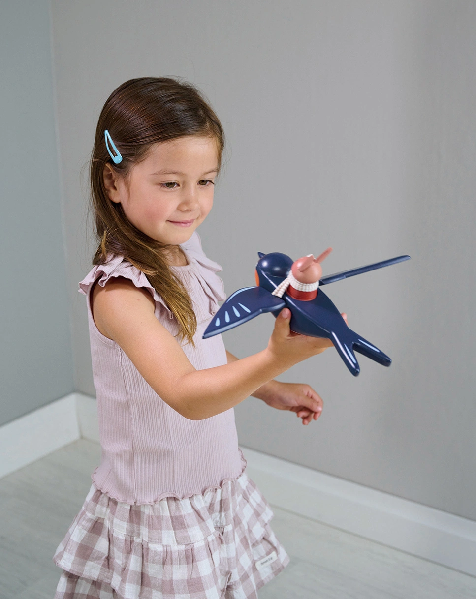 Spielfigur SCHWALBE SWIFTY aus Holz