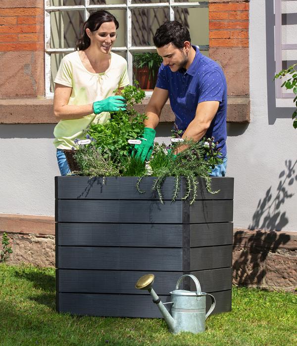 Garantia Kunststoff-Hochbeet Ergo Quadro Wood
