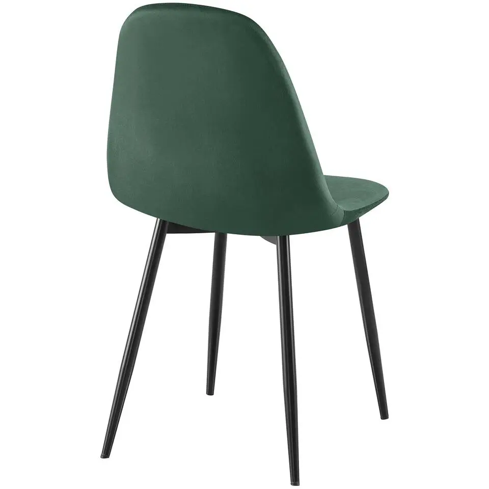 CLP Set van 4 Eetkamerstoel Napier zwart Frame - Fluweel - groen