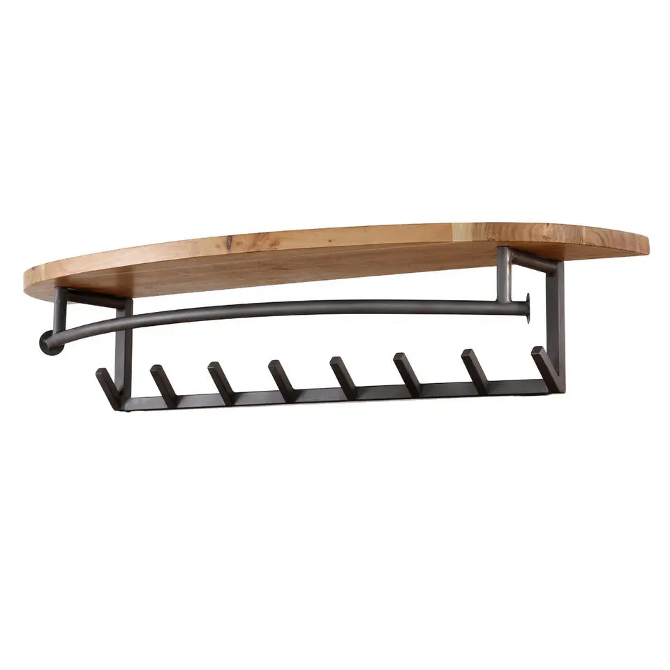 Fraaai - Leanne wandkapstok 8 haken hoedenplank