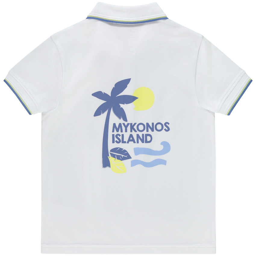 Polo manches courtes prints île de Mykonos pour garçon