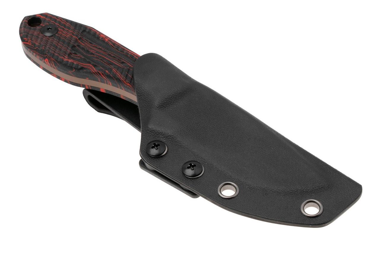 Tenable Knives Tiny Dancer G014A2 Rose Gold Coated D2, Black Red G-Mascus, vaststaand mes, JB Stout design
