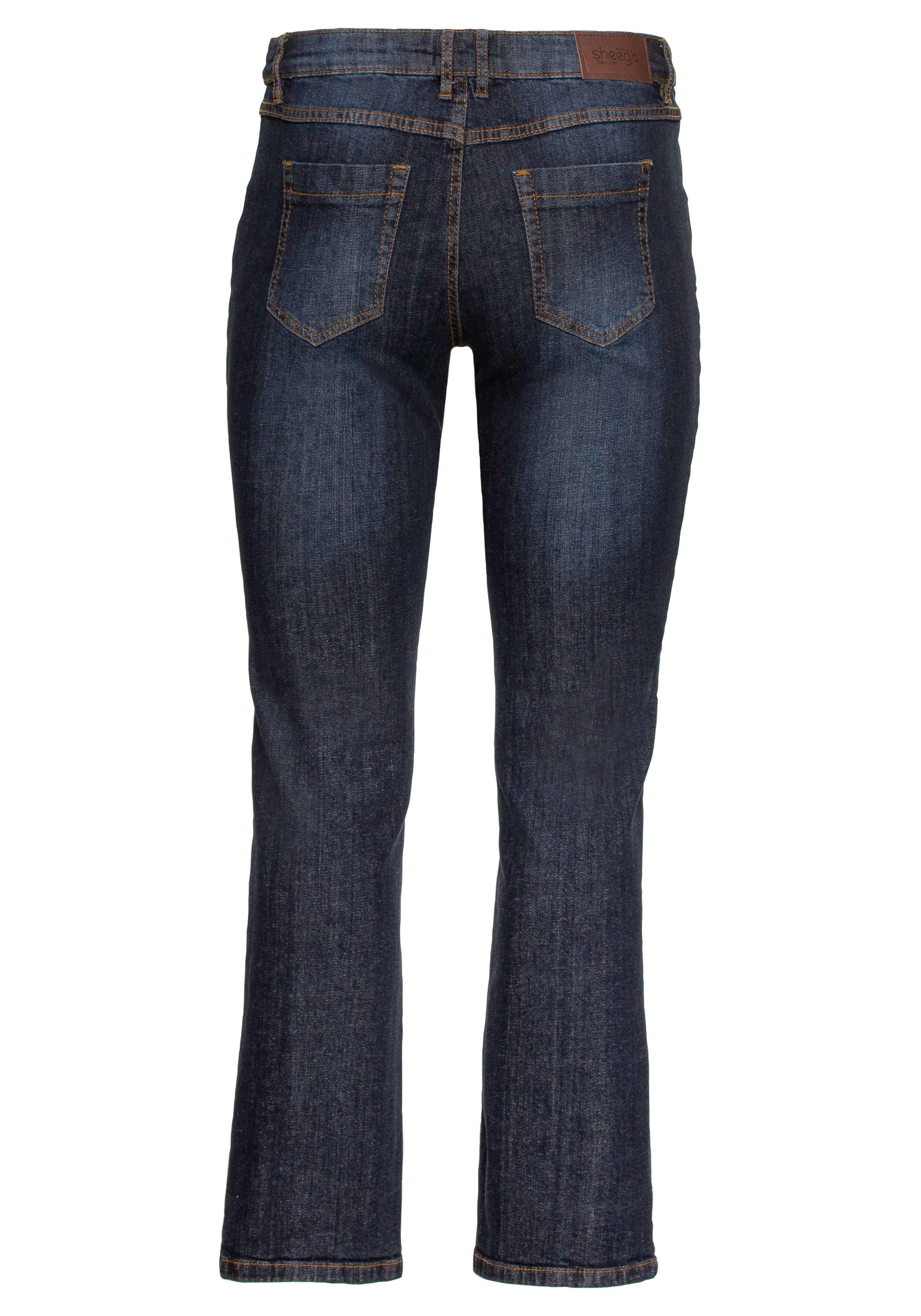 Gerade Jeans mit Used-Effekten