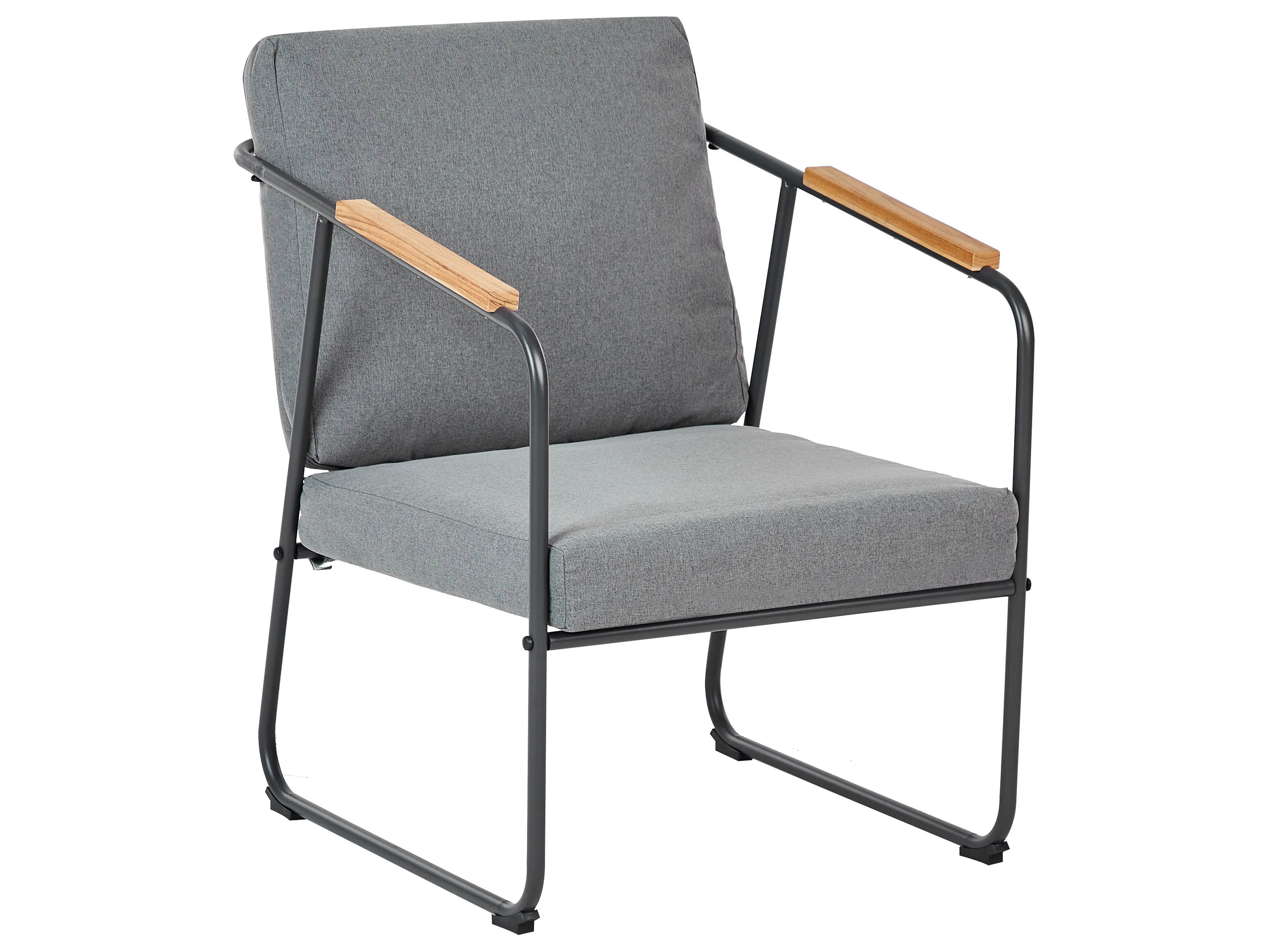 Loungeset met tafel 4-zits VEZZANA Metaal Grijs