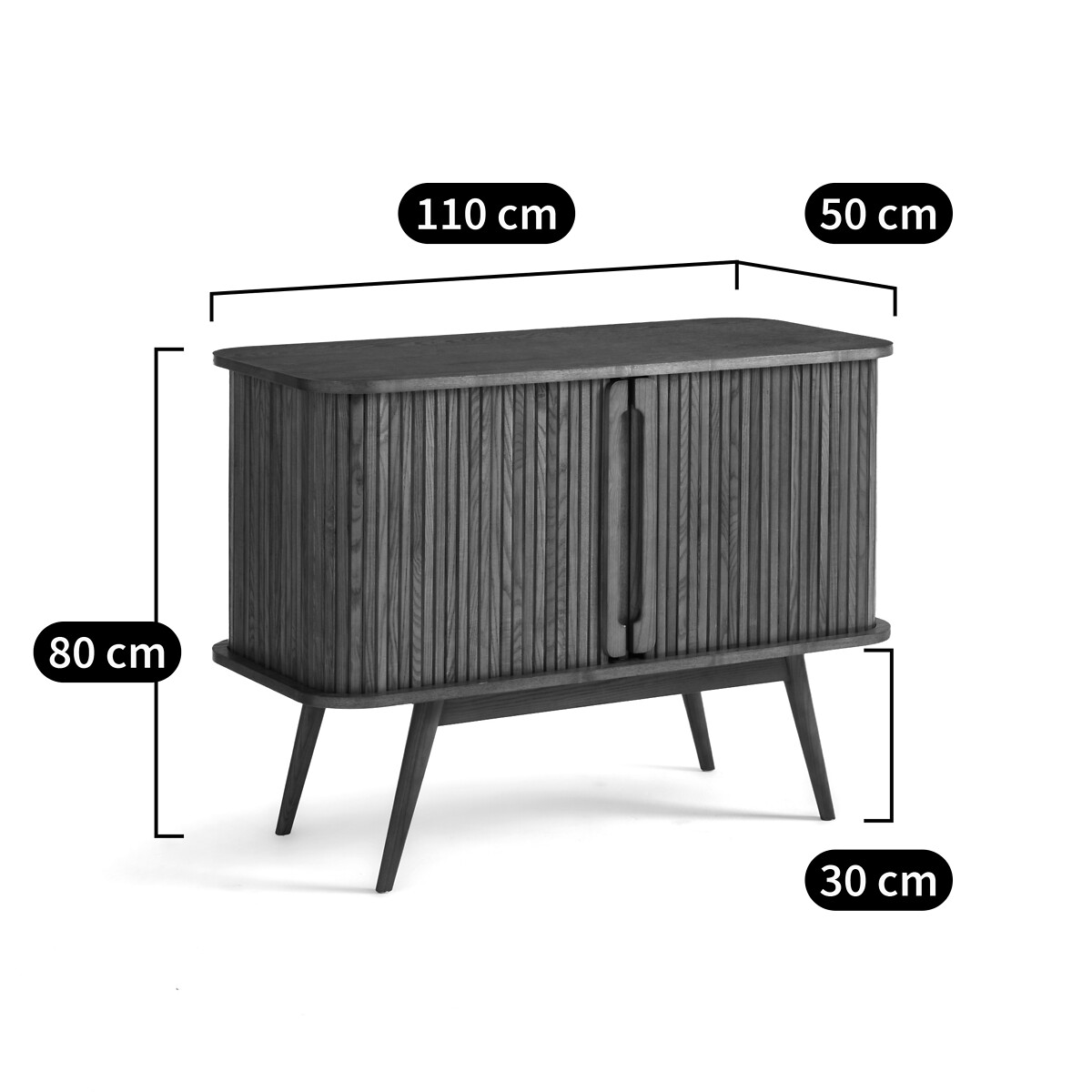 LA REDOUTE INTERIEURS<br>Aparador com 2 portas de correr, nogueira colorida, Wapong