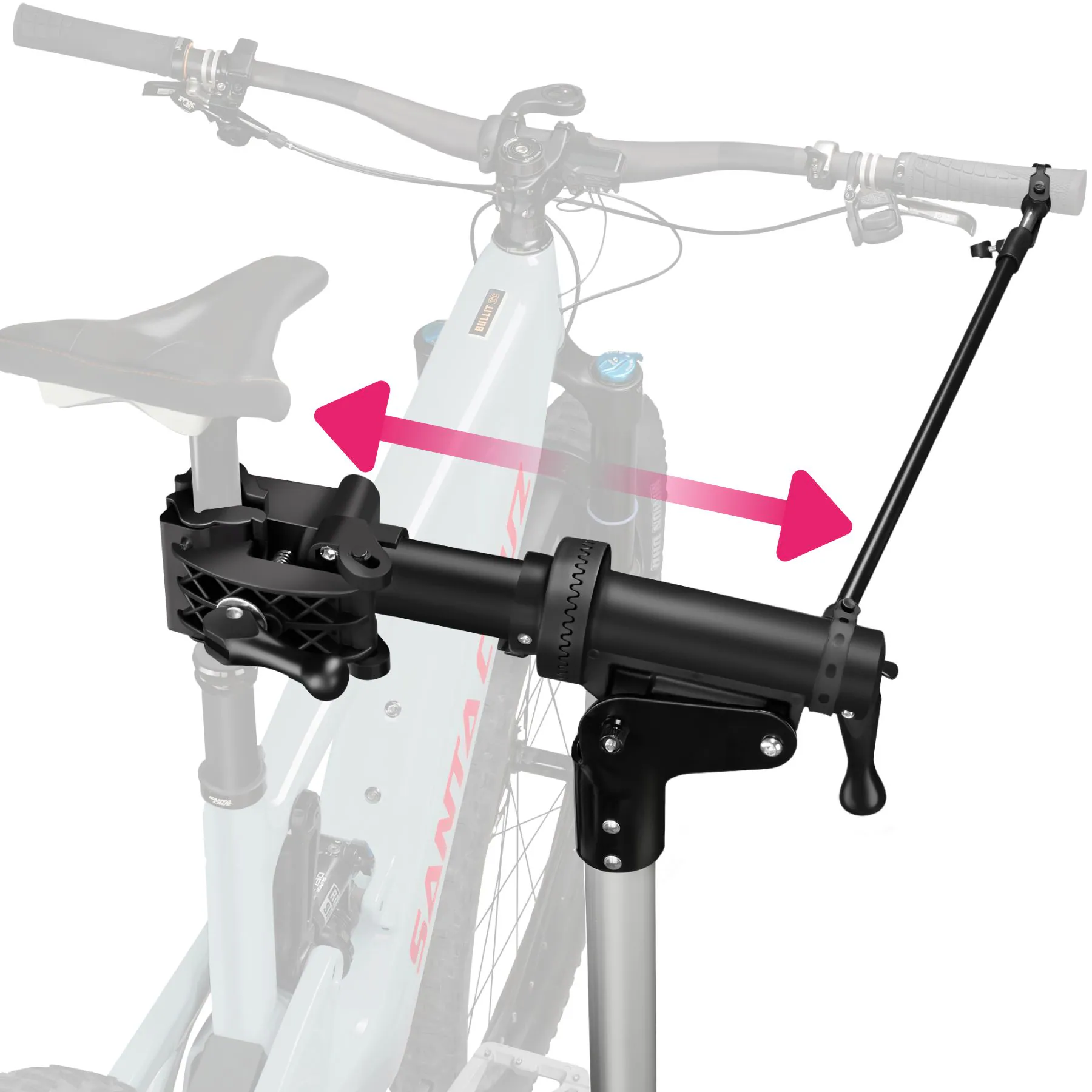 tectake® Fahrradmontageständer, Belastbarkeit 50 kg, klappbar mit Schnellverschlüssen, lackschonend, inklusive Vorderrad-Stabilisator und magnetischer Werkzeugablage