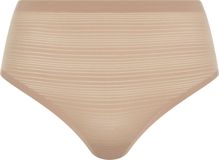 Chantelle Soft Stretch Stripes High waist thong Sand