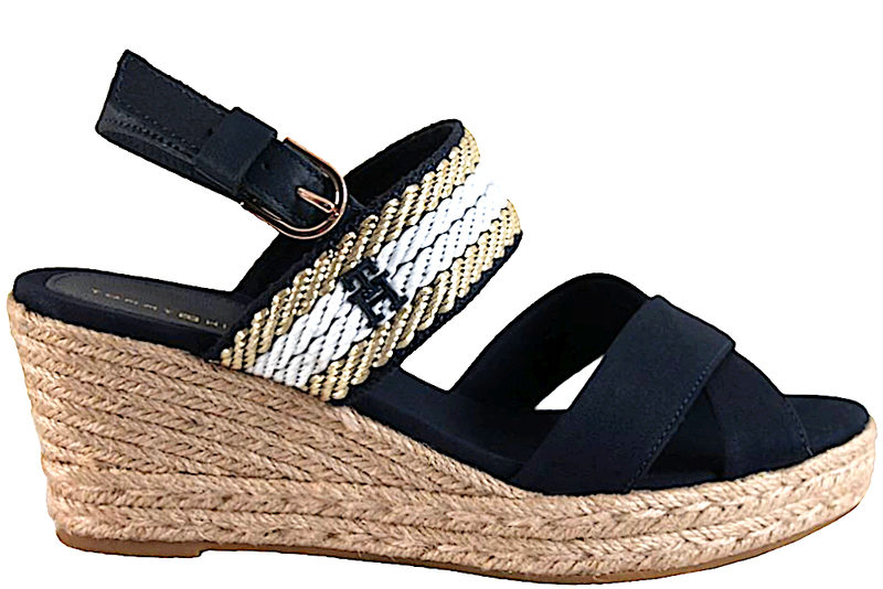 TOMMY HILFIGER GOLDEN WEBBING SANDAL MED HÆL