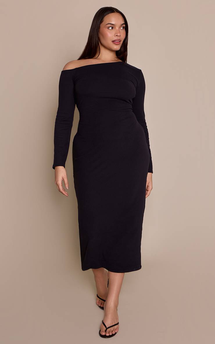 Robe Maxi Épaules Dénudées Toucher Doux Grande Taille
