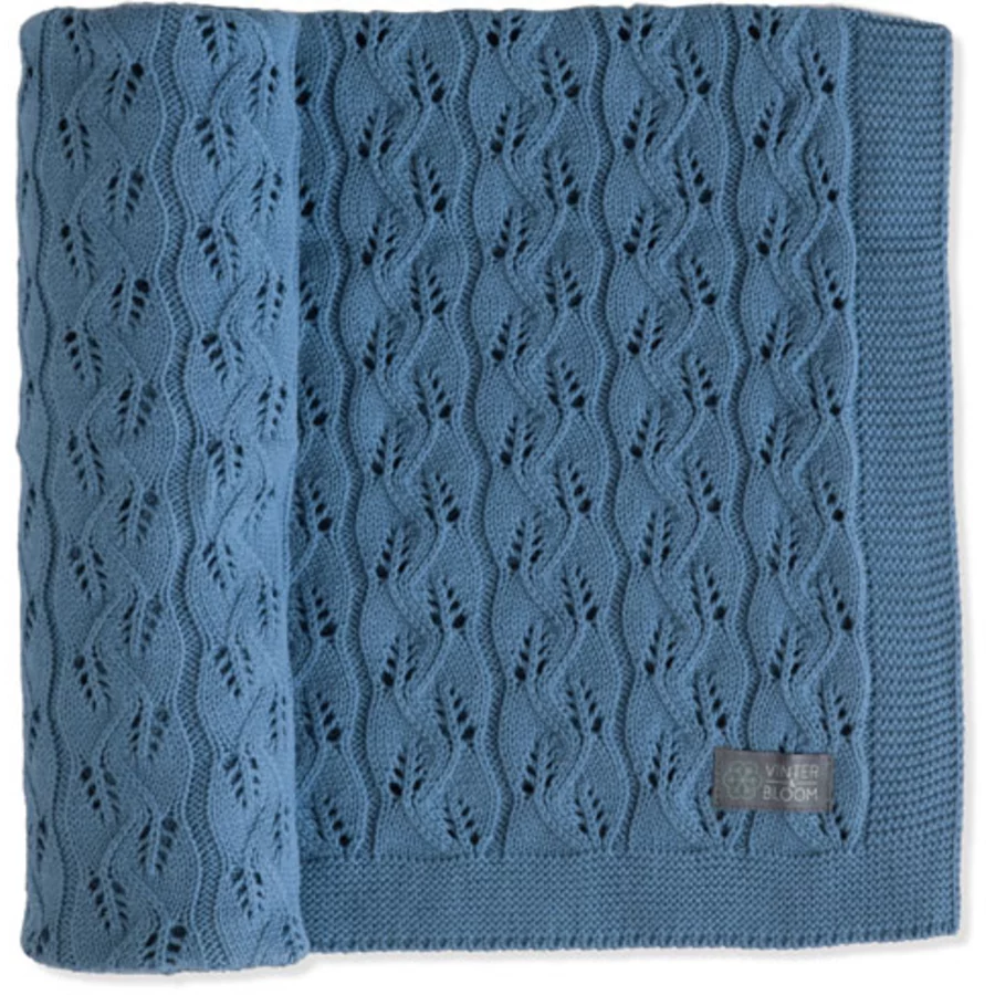 VINTER&BLOOM Strickdecke Öko Moment Denim Blue