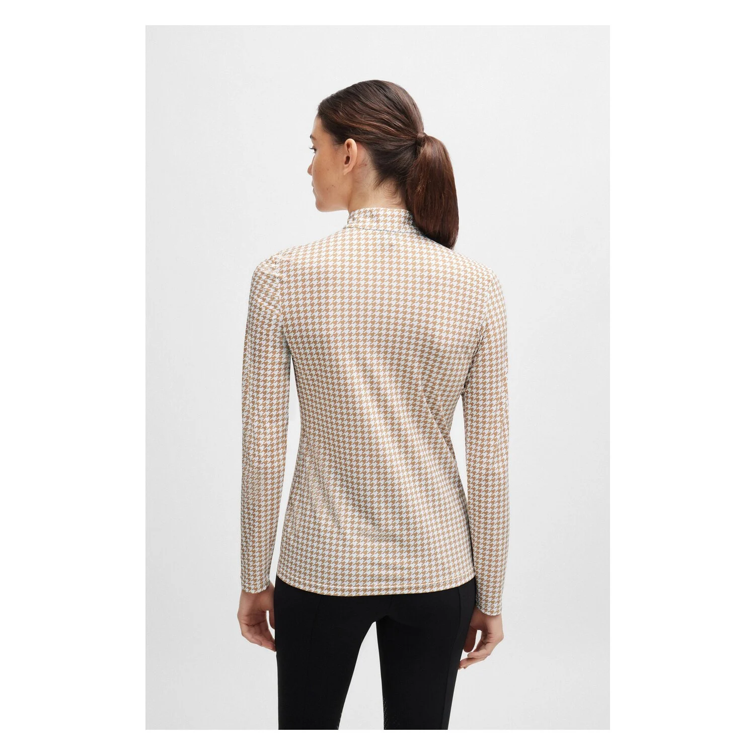 BOSS EQUESTRIAN Trainingsshirt Rachel Houndstooth  - camel