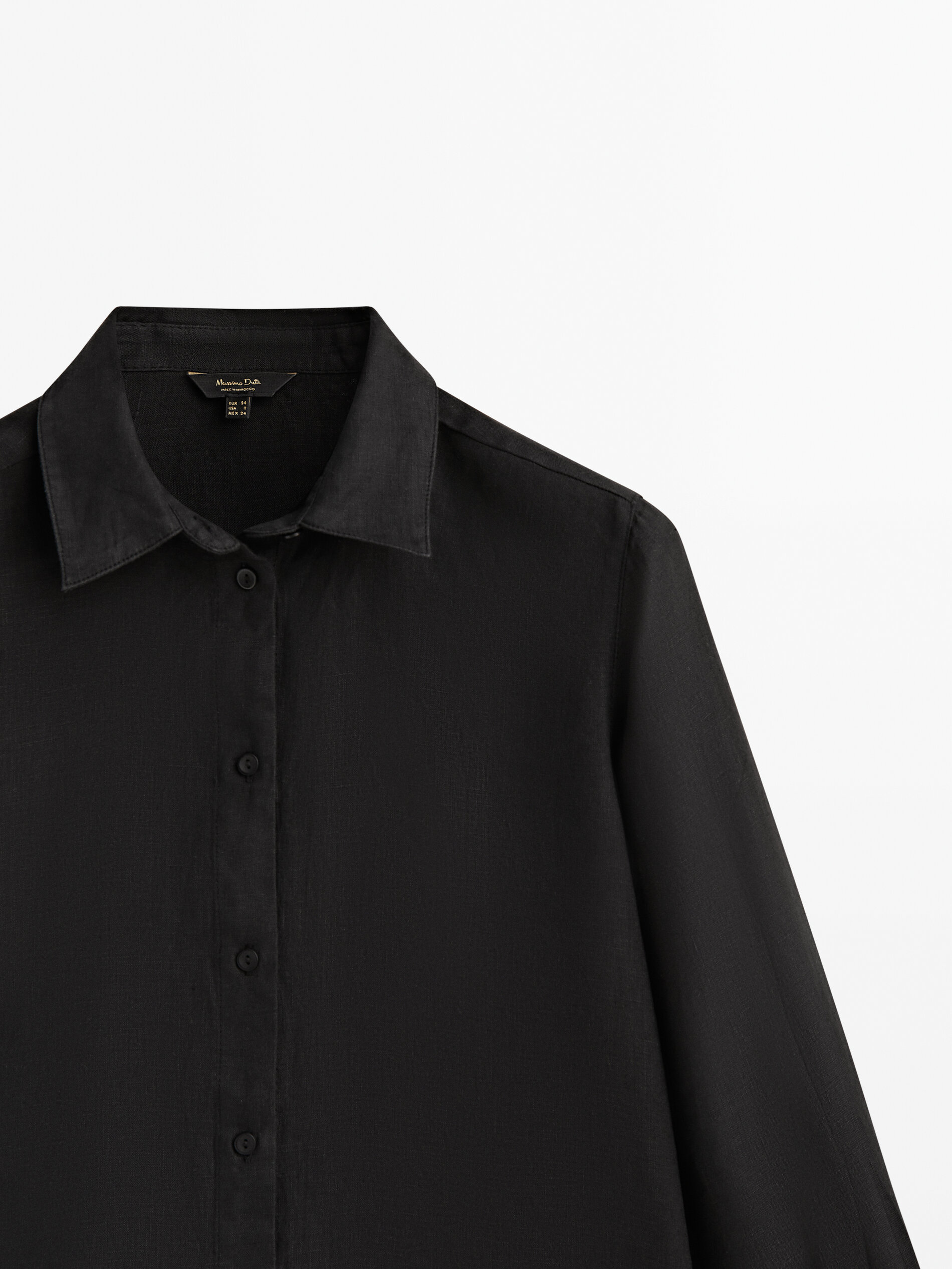 Camisa 100% linho - PRETA