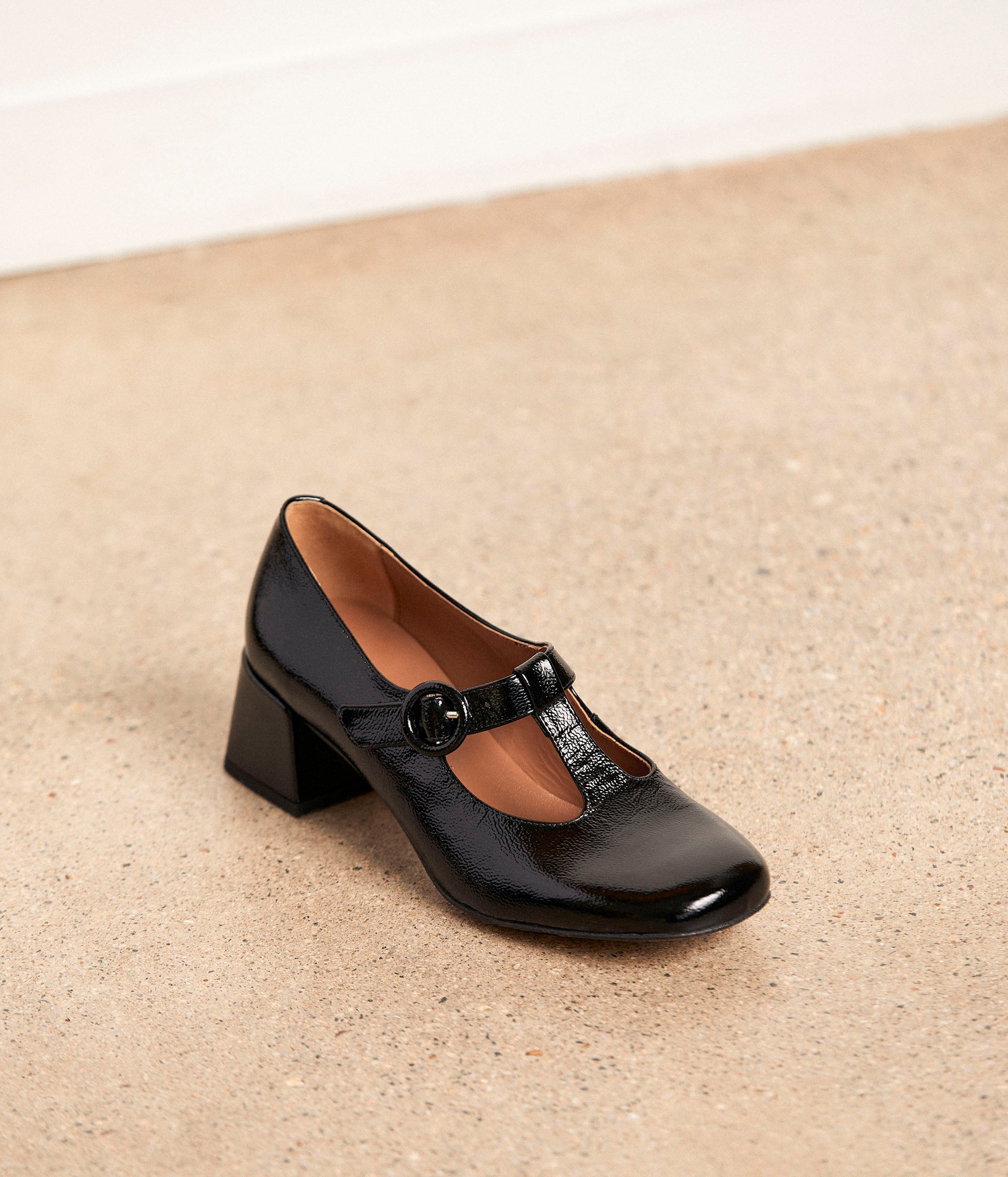 Babies cuir noir Auréline