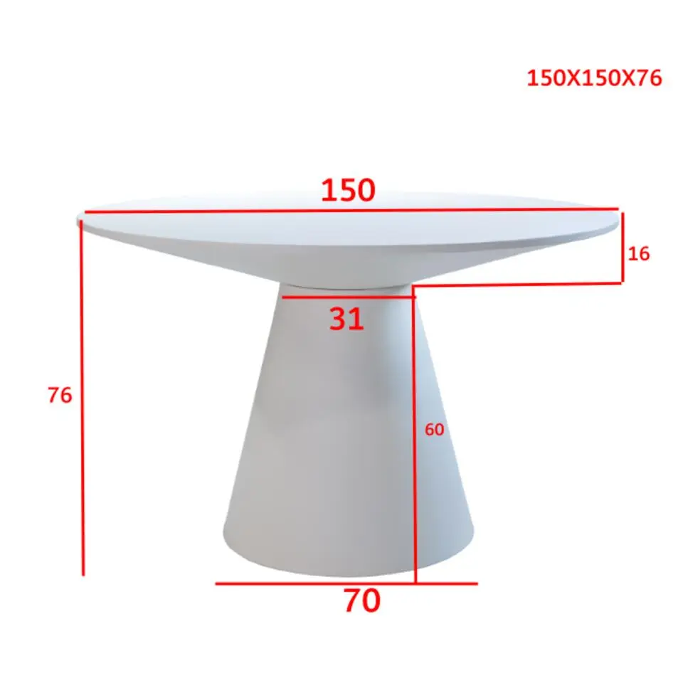 Eetkamertafel Rond Beige - 150cm - Kolompoot