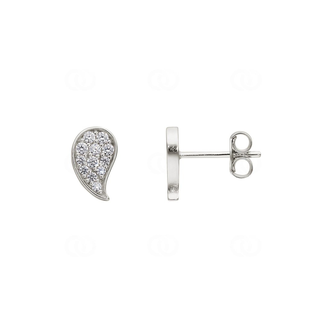 Ohrstecker 925 Silber rhodiniert mit Zirkonia pavé