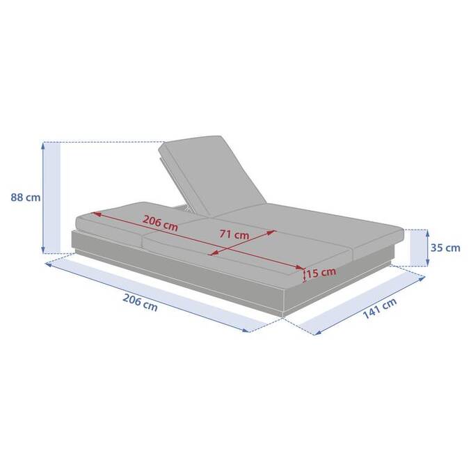 Lit de piscine ALLURE Graphite