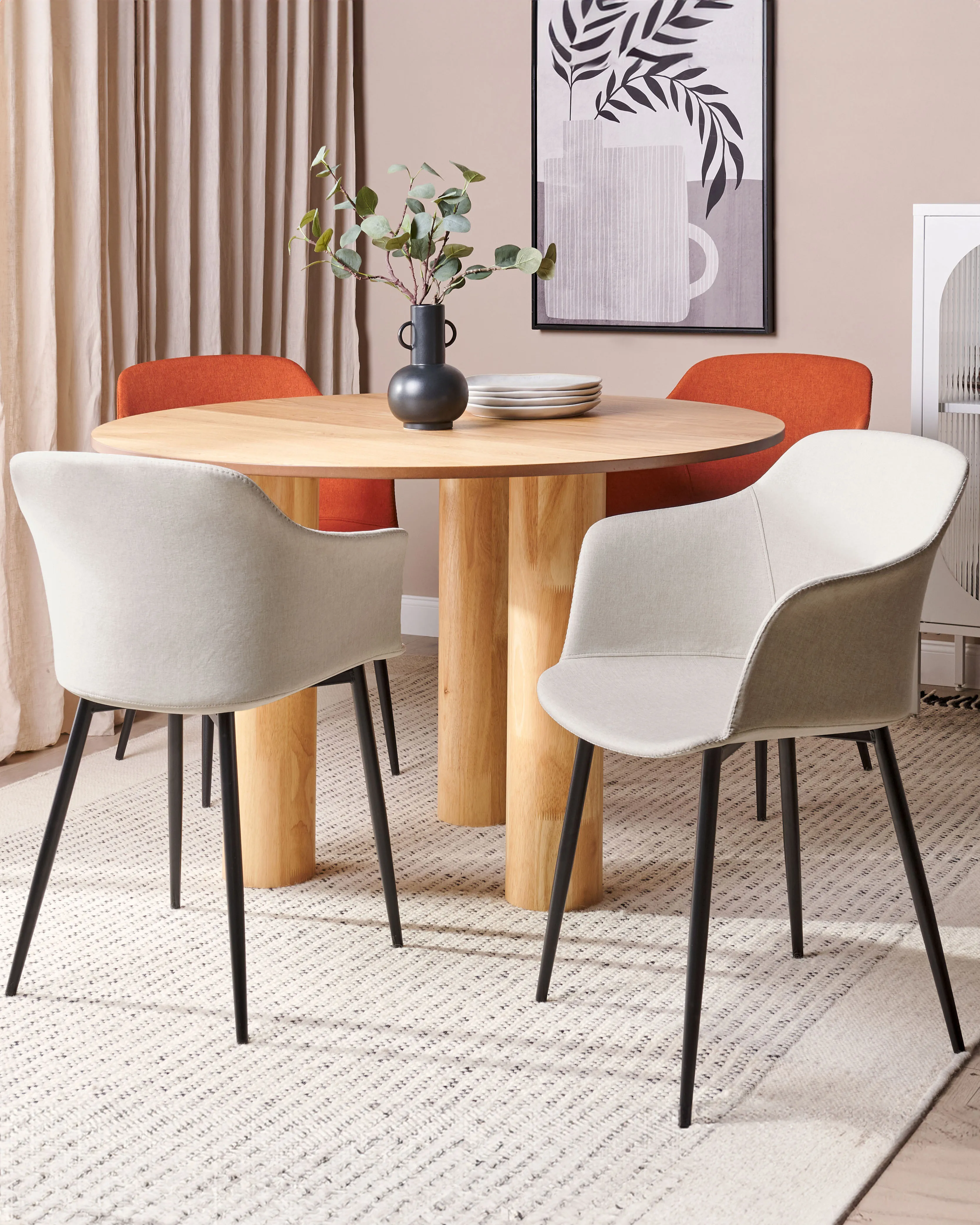Set van 2 eetkamerstoelen ELIM Lichtbeige