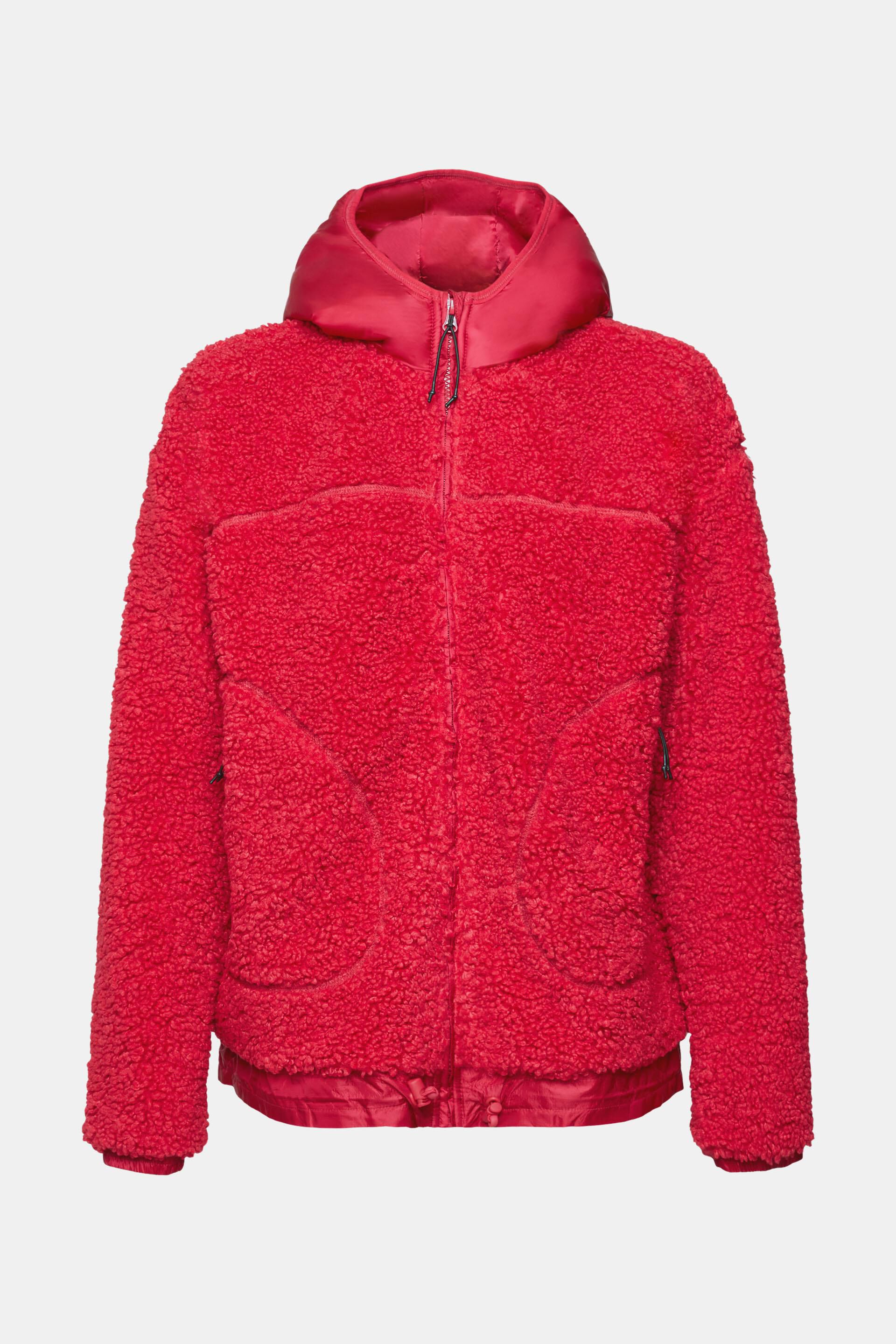 Cardigan zippé en polaire peluche à capuche