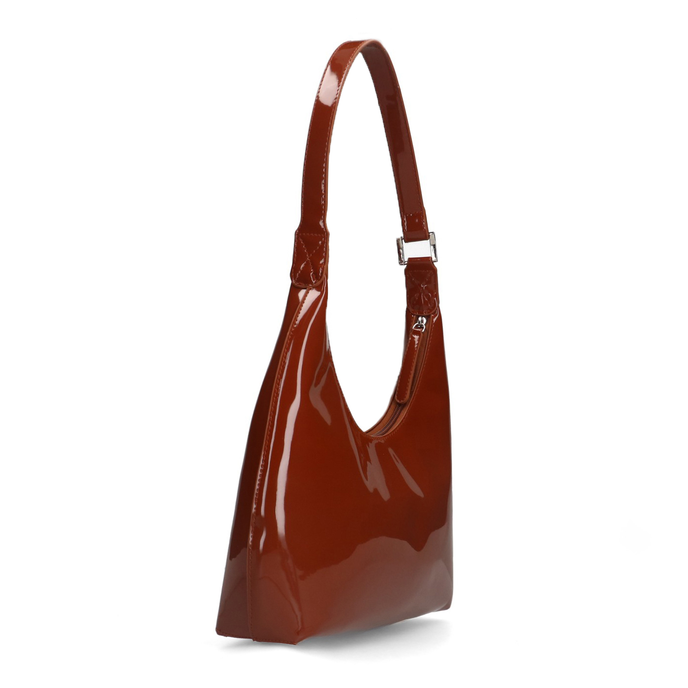 Cognac lak handtas