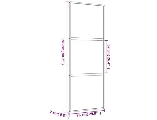 VIDAXL - Porte verre Porte coulissante doré 76x205 cm verre esg dépoli et alumini...