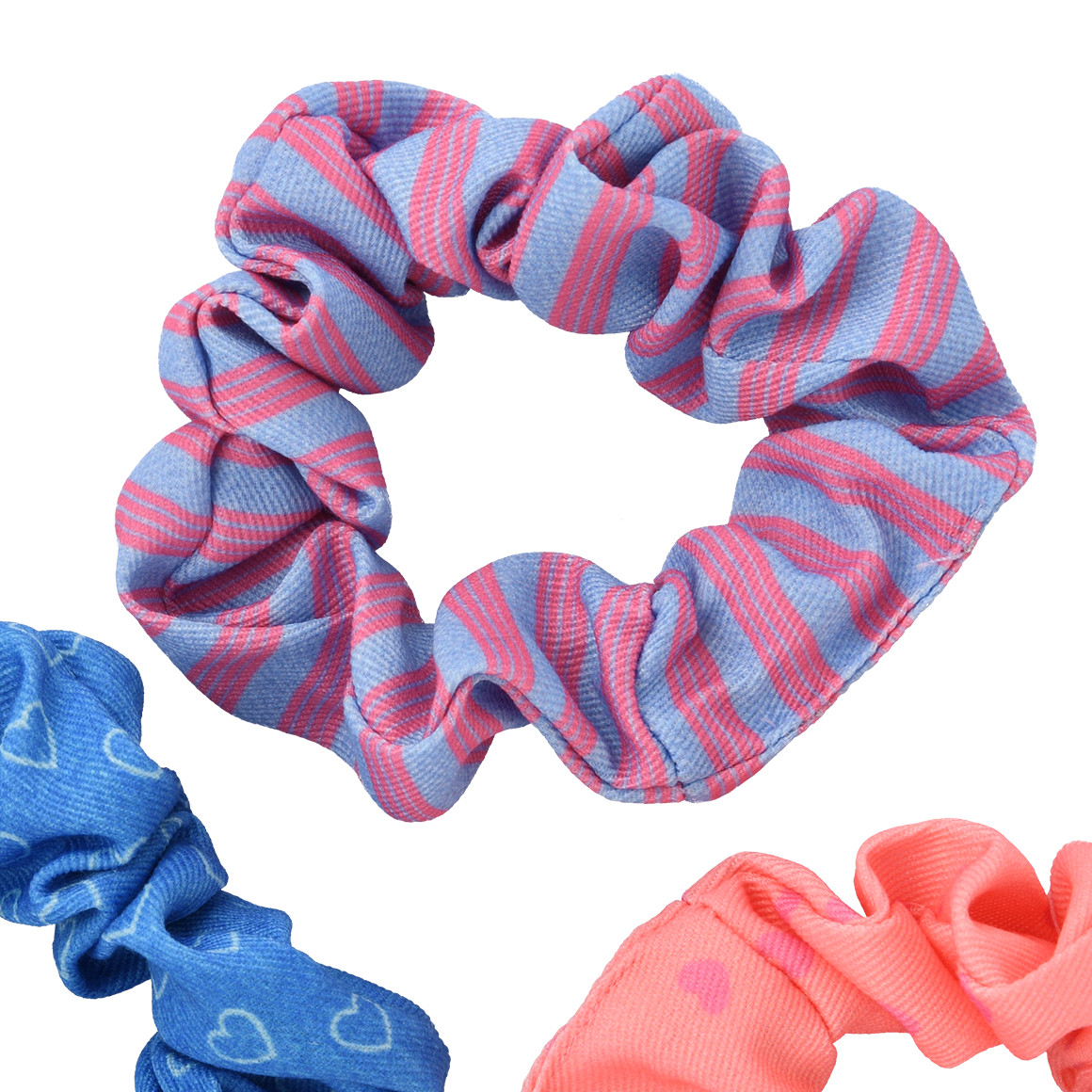 Jonas Nielsen 3 Scrunchies in verschiedenen Dessins blau / bunt